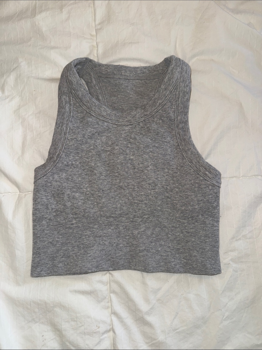 ALO Yoga Gray Ribbed Crop Tank